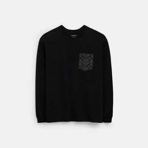 Coach Signature Long Sleeve T Shirt In Organic Cotton